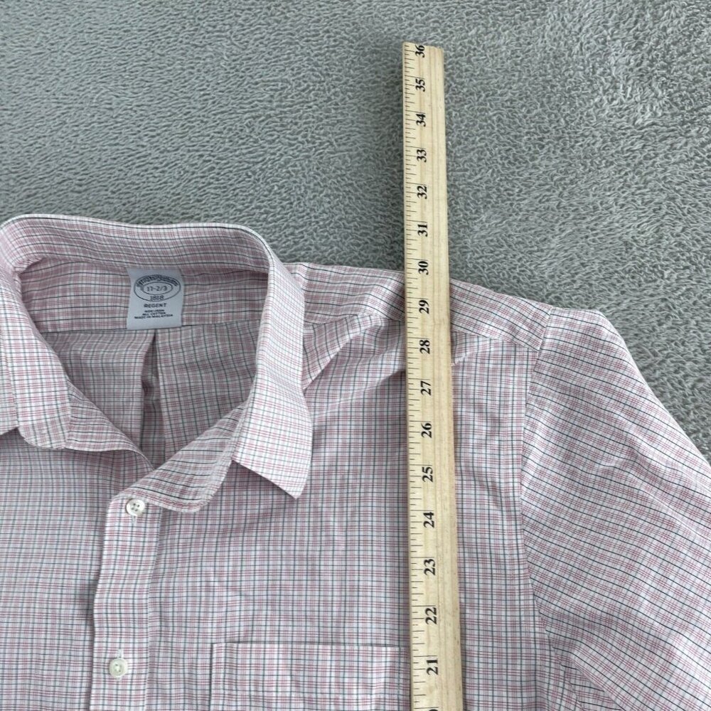 Brooks Brothers Mens Non-Iron 17-2/3 100% Cotton Long-Sleeve Button-Up 1859 - Picture 6 of 8